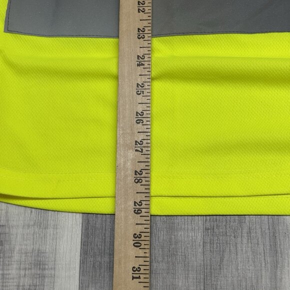 ✅M-Safe Majestic Reflective Polo Shirt LARGE Work Safety Yellow Style 75-5311 - Picture 5 of 7